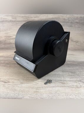 1970's Rolodex 2254D Metal Address Card File Wheel Black Cards & Key